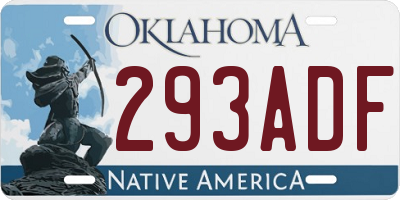 OK license plate 293ADF