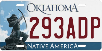 OK license plate 293ADP