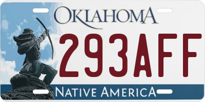 OK license plate 293AFF