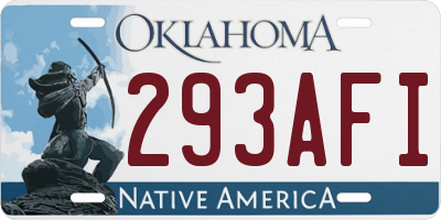 OK license plate 293AFI