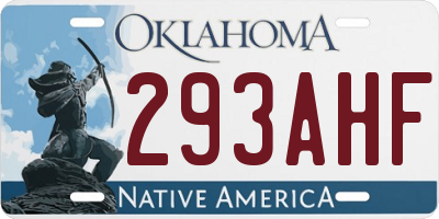 OK license plate 293AHF