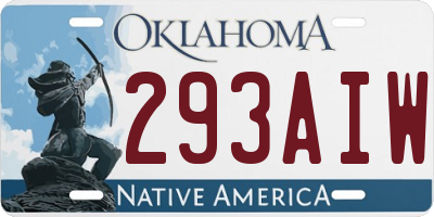OK license plate 293AIW