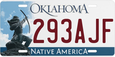 OK license plate 293AJF