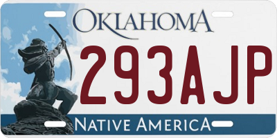 OK license plate 293AJP