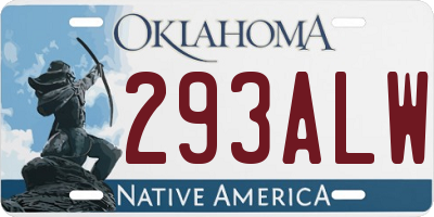 OK license plate 293ALW