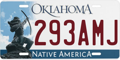 OK license plate 293AMJ