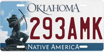 OK license plate 293AMK