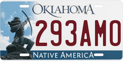 OK license plate 293AMO