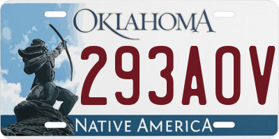 OK license plate 293AOV