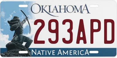 OK license plate 293APD