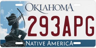 OK license plate 293APG