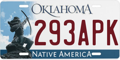 OK license plate 293APK