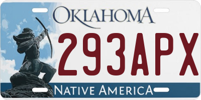 OK license plate 293APX