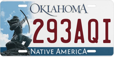 OK license plate 293AQI