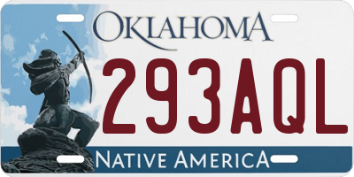 OK license plate 293AQL