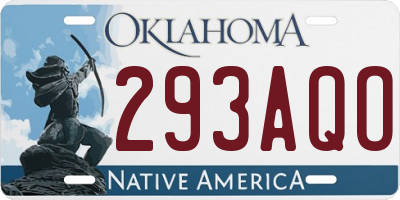 OK license plate 293AQO