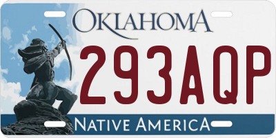 OK license plate 293AQP