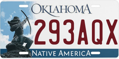 OK license plate 293AQX