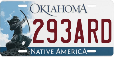 OK license plate 293ARD