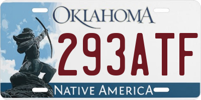 OK license plate 293ATF