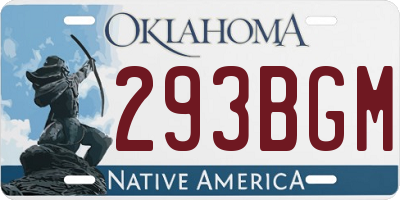 OK license plate 293BGM