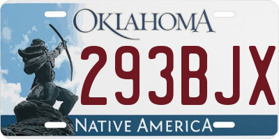 OK license plate 293BJX