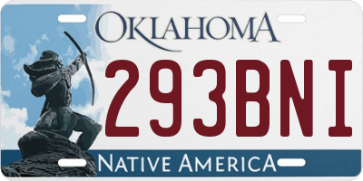 OK license plate 293BNI