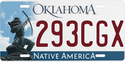 OK license plate 293CGX