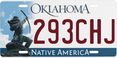 OK license plate 293CHJ