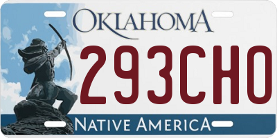OK license plate 293CHO