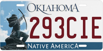 OK license plate 293CIE