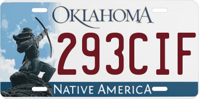 OK license plate 293CIF