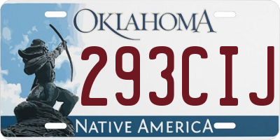 OK license plate 293CIJ