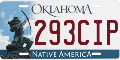 OK license plate 293CIP