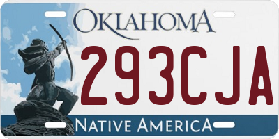 OK license plate 293CJA