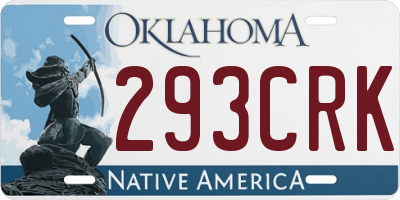 OK license plate 293CRK