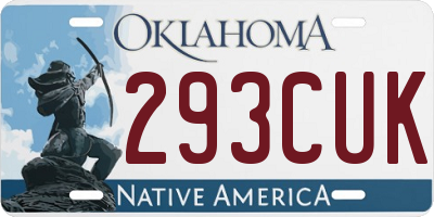 OK license plate 293CUK