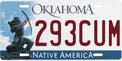 OK license plate 293CUM
