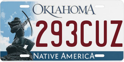 OK license plate 293CUZ