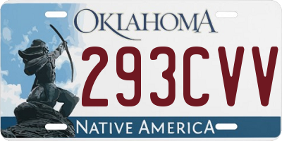 OK license plate 293CVV
