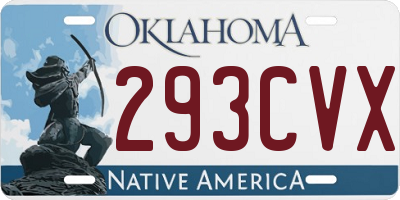 OK license plate 293CVX