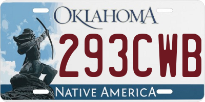 OK license plate 293CWB