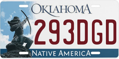 OK license plate 293DGD