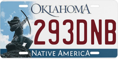 OK license plate 293DNB