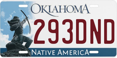 OK license plate 293DND