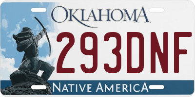 OK license plate 293DNF