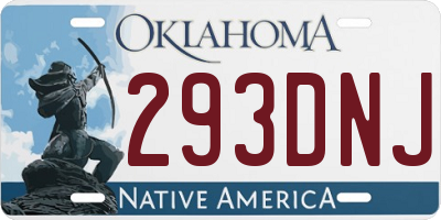 OK license plate 293DNJ