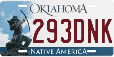 OK license plate 293DNK