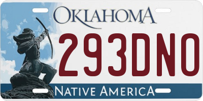 OK license plate 293DNO