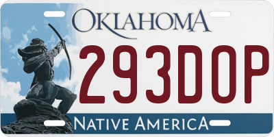 OK license plate 293DOP